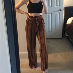 Charlotte Russe striped paper bag pants